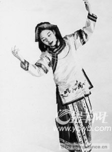 1950年,参加《和平鸽》芭蕾舞剧演出