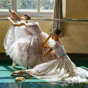 芭蕾女孩 关则驹油画作品