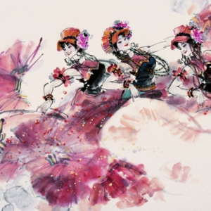 画家陈玉先传神生动 各民族载歌载舞的多彩画卷（组图）